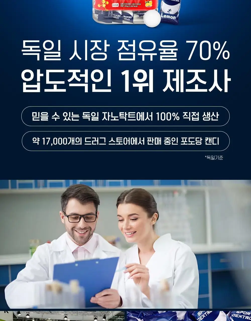 뉴트리크라프트 스포츠 포도당 캔디 250정 레몬향 상세페이지 2