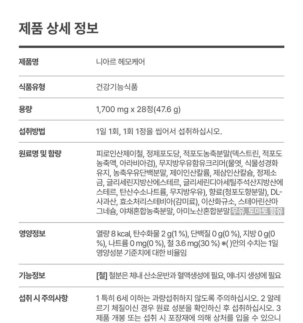 니아르 헤모케어 28정 (28일분) 상세페이지 21