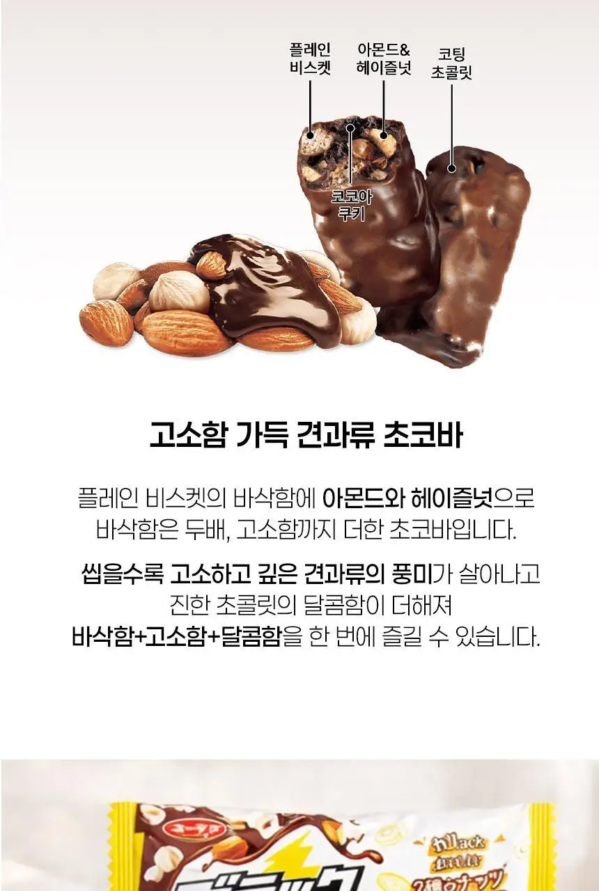 유라쿠 블랙썬더 미니바 아몬드헤이즐넛 106.8g 상세페이지 5