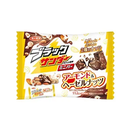 유라쿠 블랙썬더 미니바 아몬드헤이즐넛 106.8g