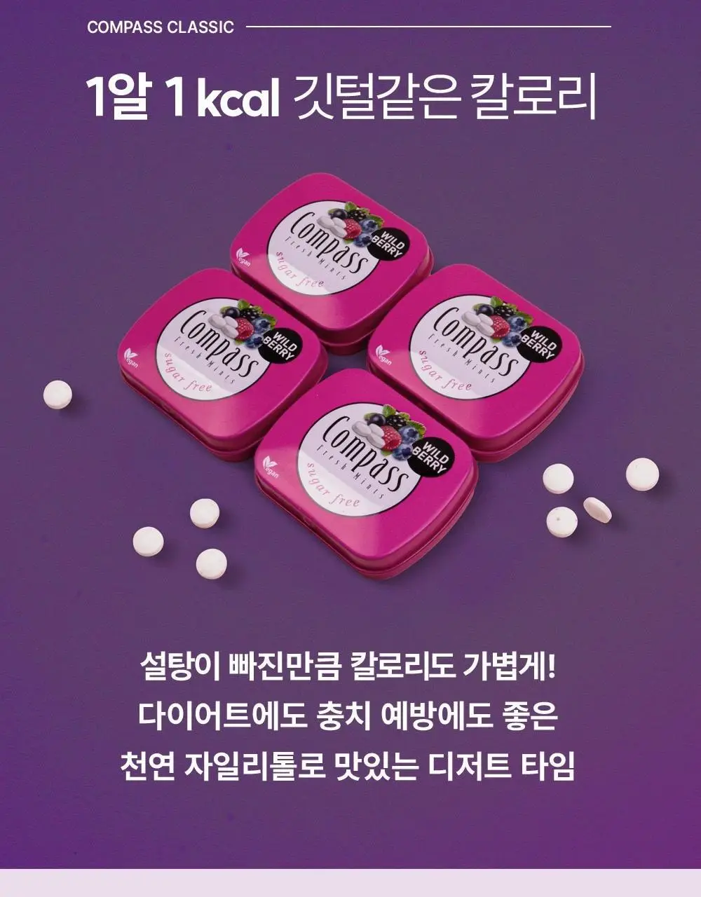 콤파스 민트 슈가프리 캔디 14g 와일드베리 상세페이지 4