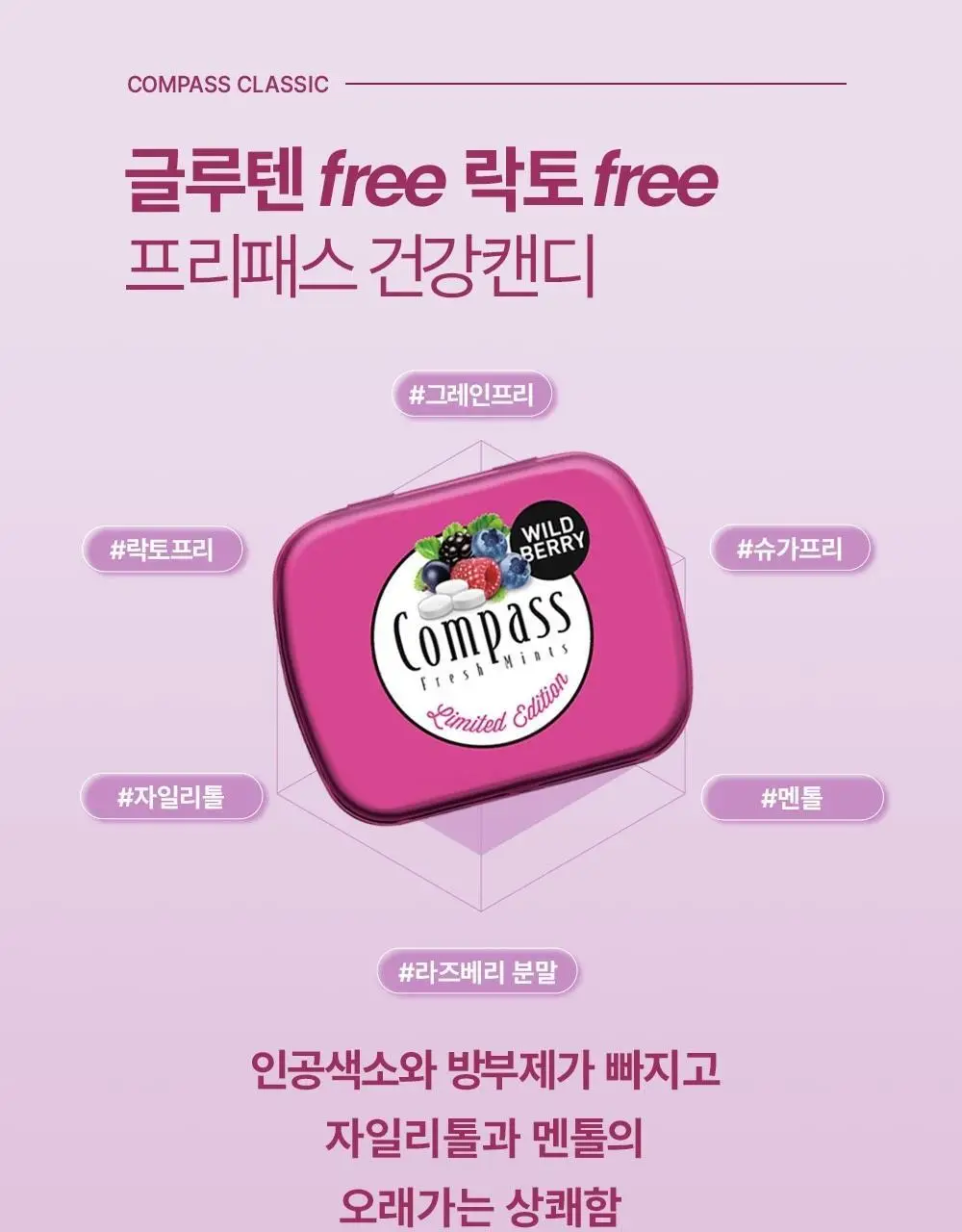 콤파스 민트 슈가프리 캔디 14g 와일드베리 상세페이지 5