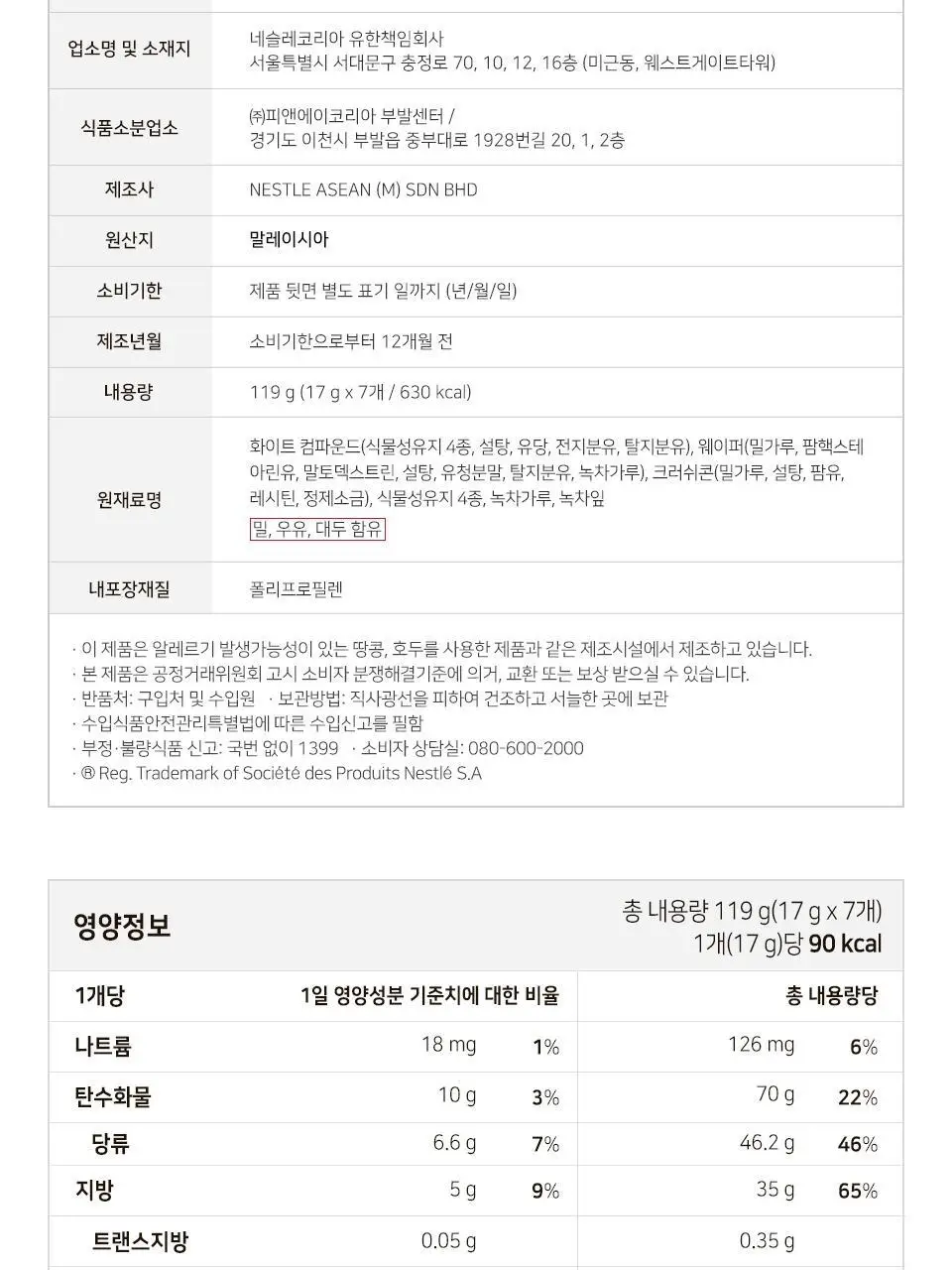 킷캣 녹차 119g 상세페이지 5