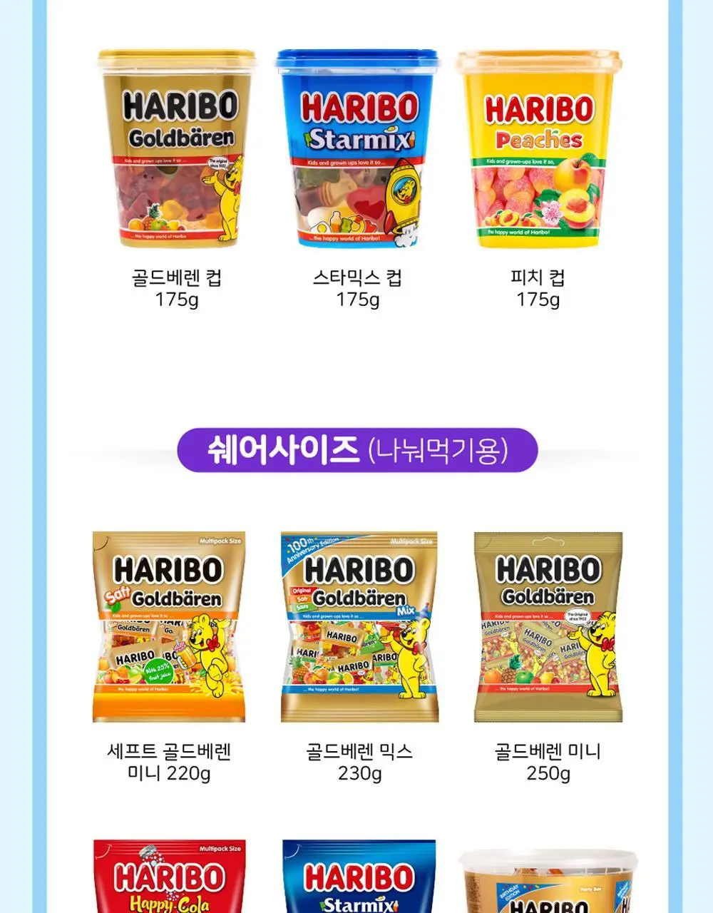 하리보 골드베렌 미니 250g 상세페이지 9
