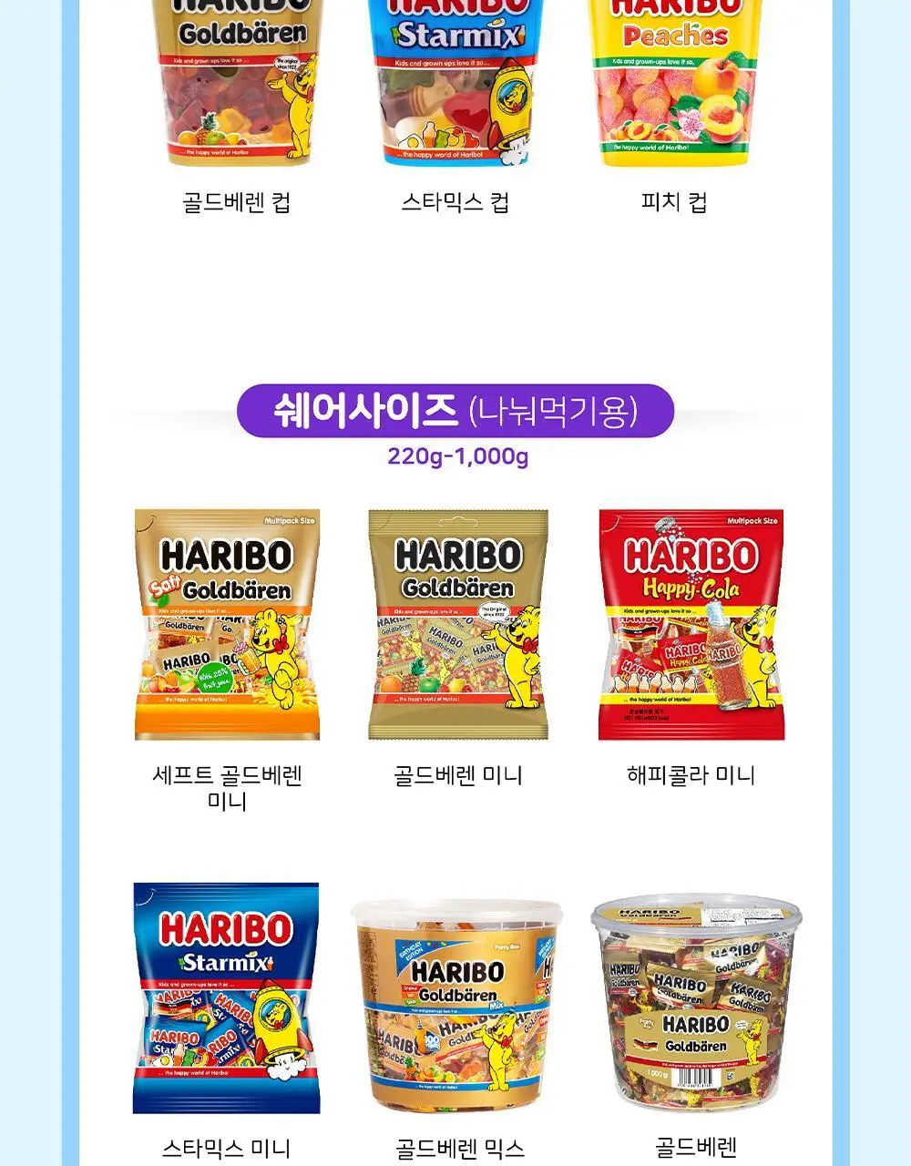 하리보 대용량 젤리 2종 중 택1 (골드베렌/골드베어믹스) 상세페이지 20