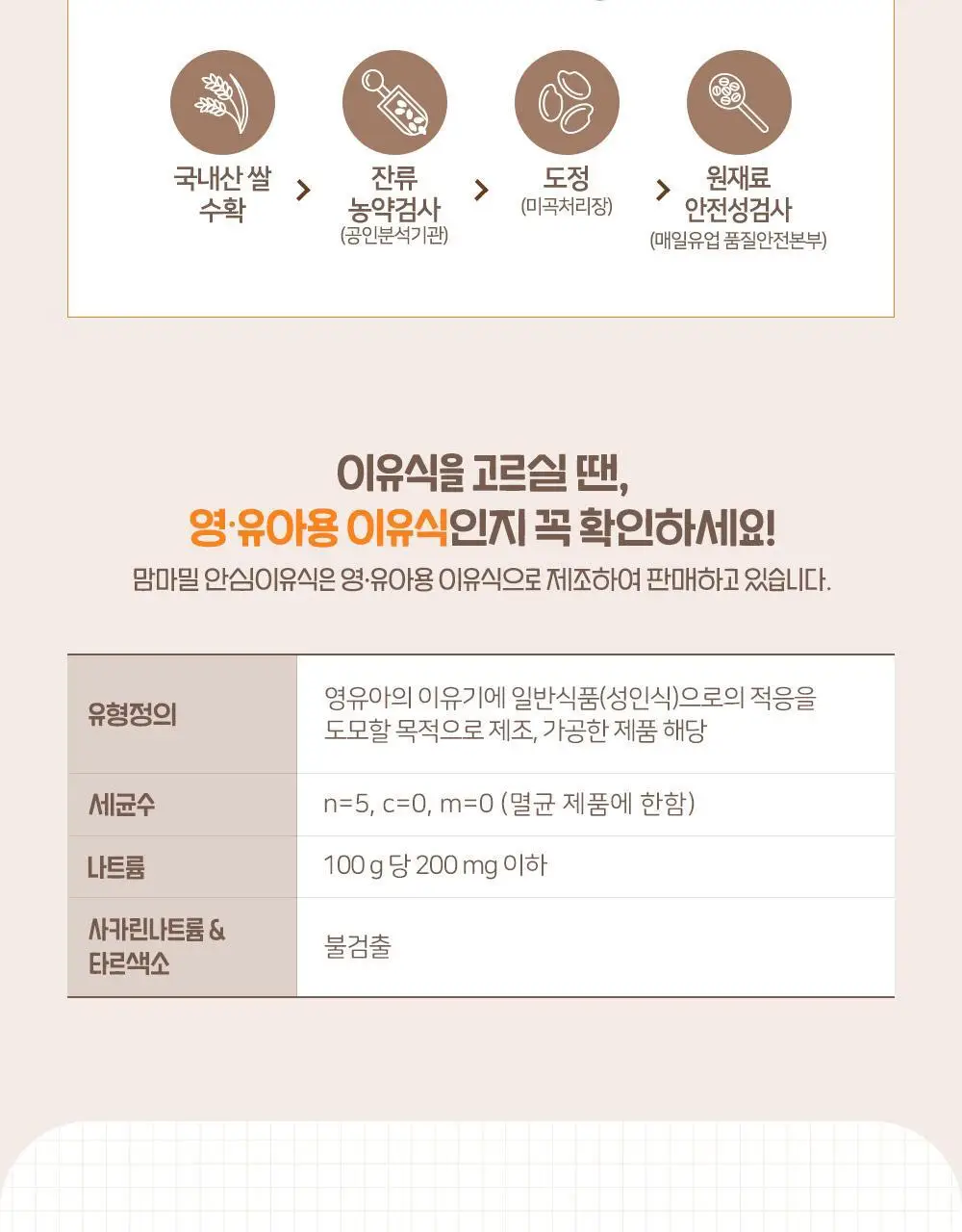 맘마밀 안심이유식 6개월 100g 10팩 3종 골라담기 택1 상세페이지 19