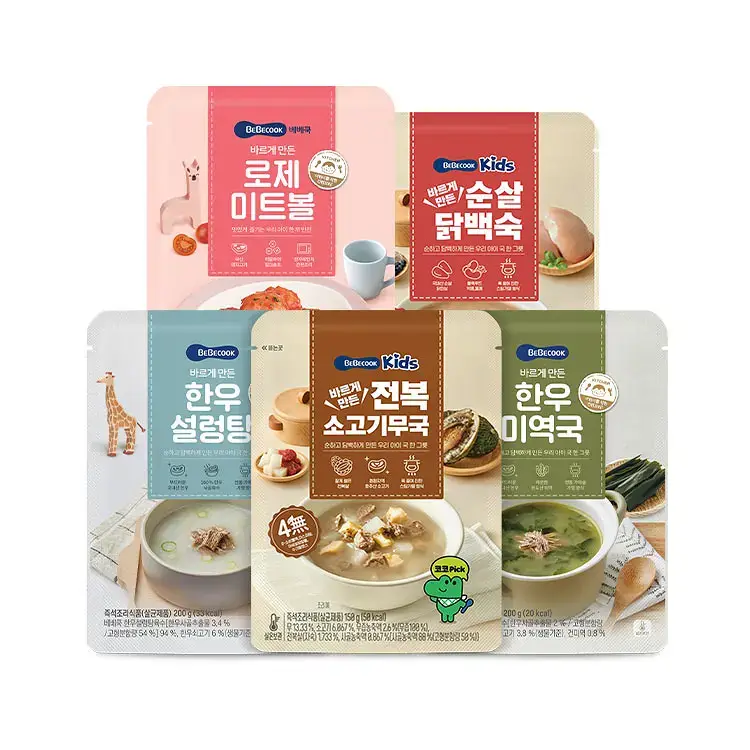 베베쿡 바르게 만든 국/반찬 4개 5종 택1