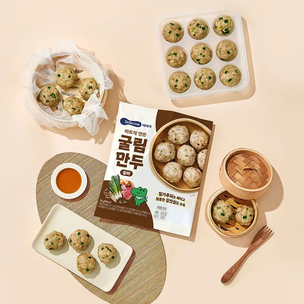 베베쿡 바르게 만든 굴림만두 갈비 1개 (225g)