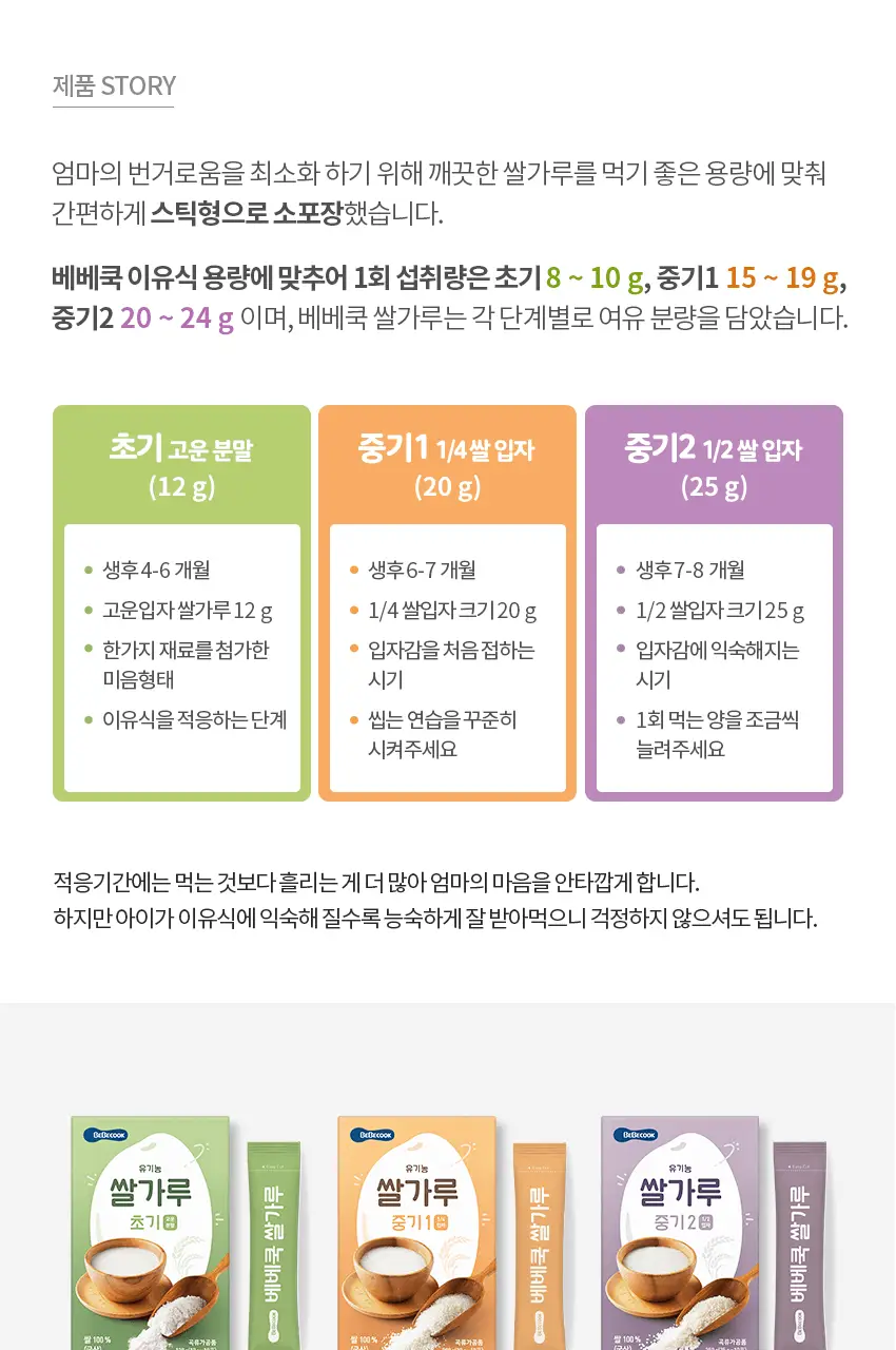 베베쿡 유기농 쌀가루 초/중기 3박스 3종 택1 상세페이지 4