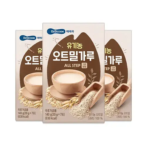 베베쿡 유기농 오트밀가루 3박스 (20g x 21포)