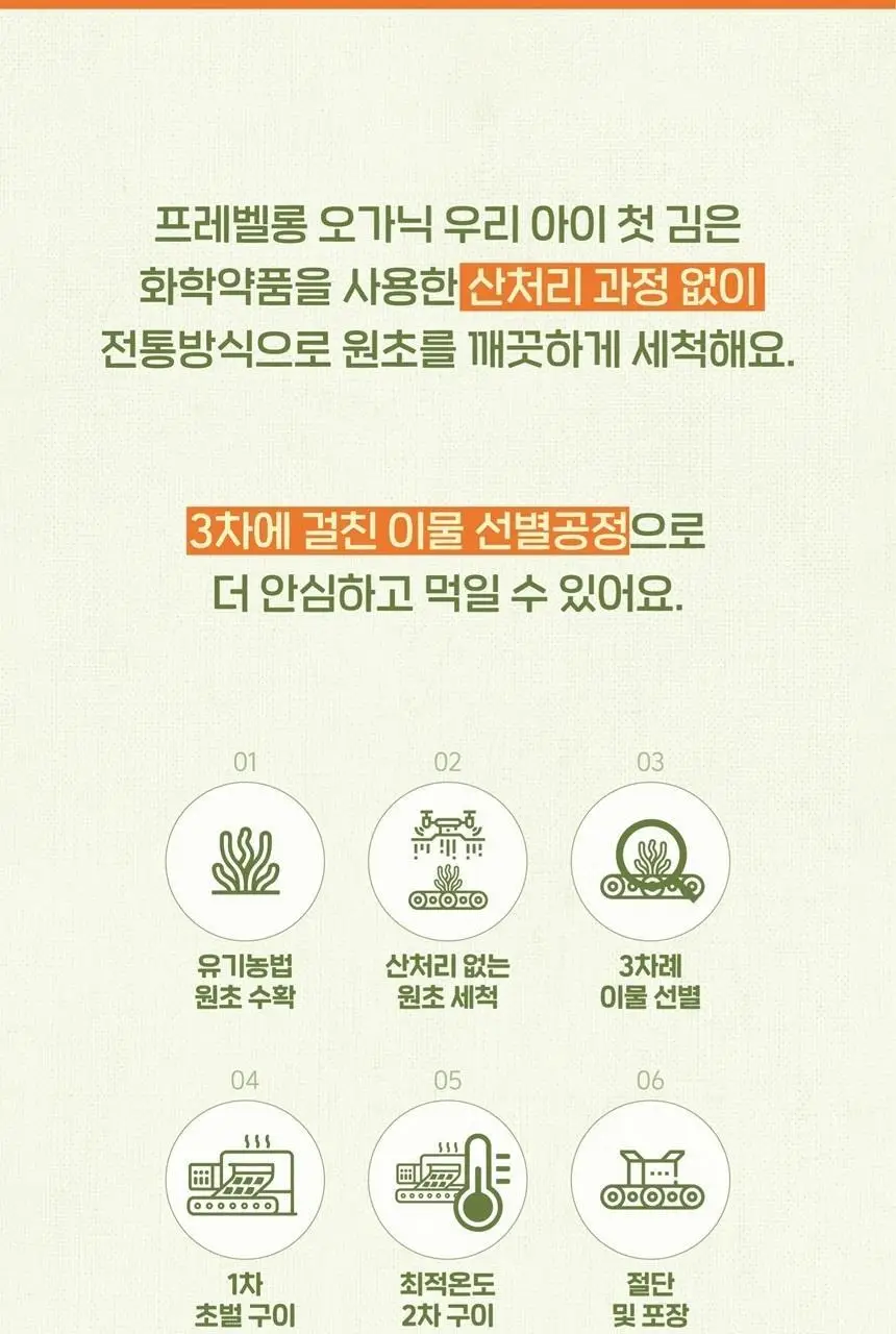 프레벨롱 오가닉 우리 아이 첫 김 20g 상세페이지 5