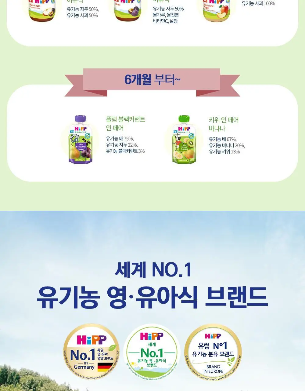 힙 과일 퓨레 이유식 파우치 100g x 6입 8종 택1 상세페이지 4