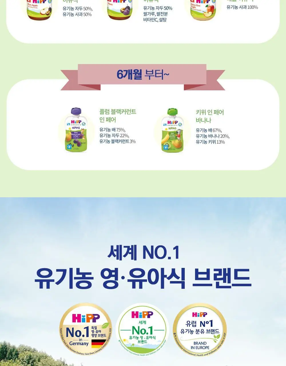 힙 애플페어바나나 과일 퓨레 파우치 (100g x 6) 상세페이지 3
