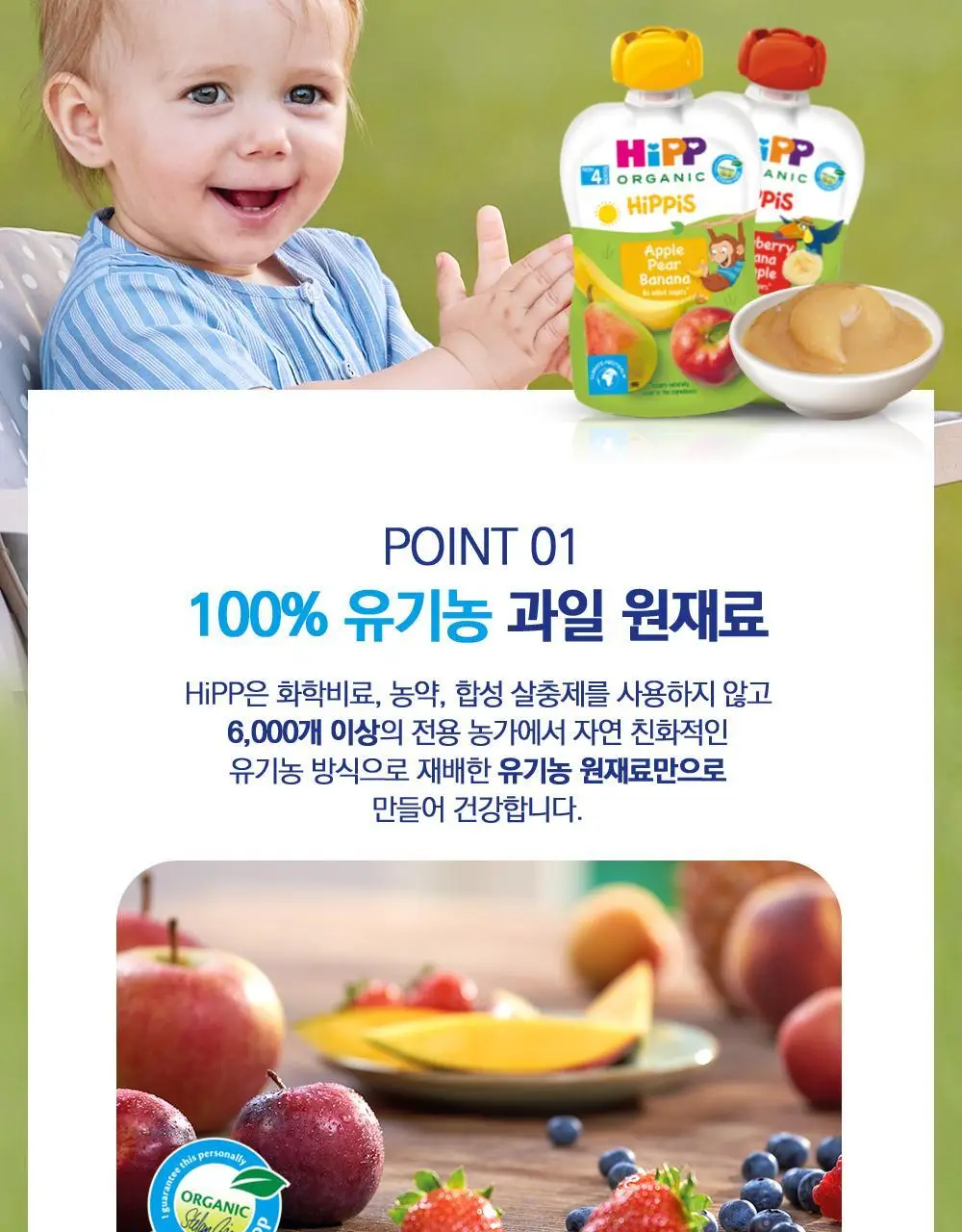 힙 애플페어바나나 과일 퓨레 파우치 (100g x 6) 상세페이지 5
