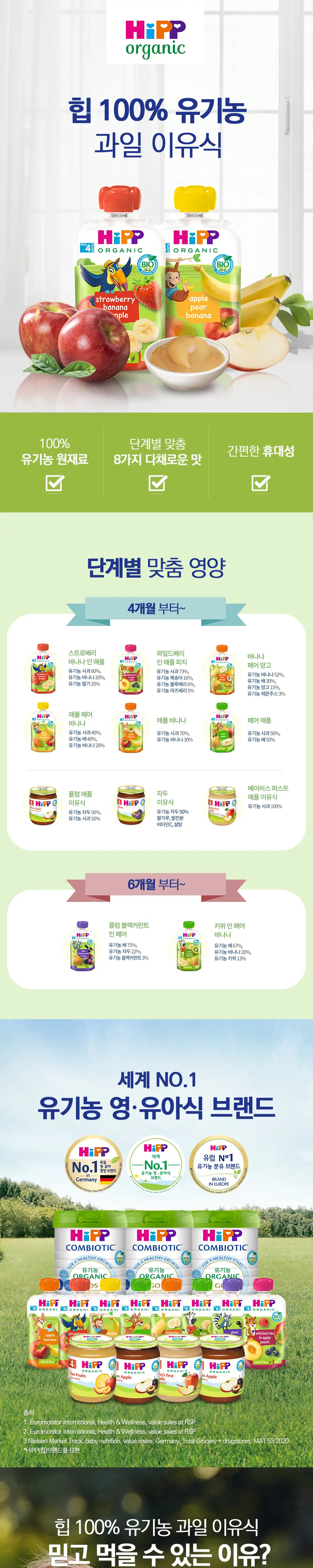 힙 와일드베리 인 애플피치 과일 퓨레 파우치 (100g x 6) 상세페이지 2
