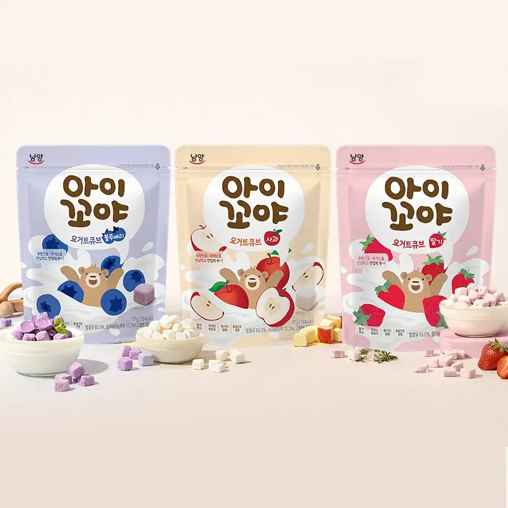 남양 아이꼬야 요거트볼 파우치 아기과자 17g 4개입 택1(딸기/사과/블루베리)