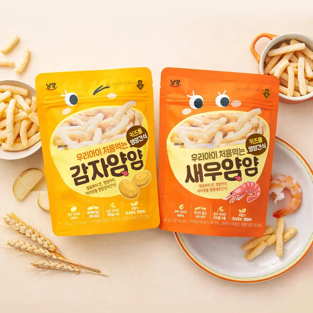 남양 우리아이 처음먹는 얌얌 아기과자 35g 4개입 택1(새우/감자)