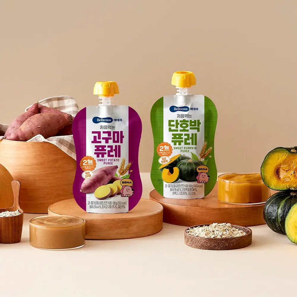 베베쿡 처음먹는 야채퓨레 8개 (80g x 8팩) 2종 택1
