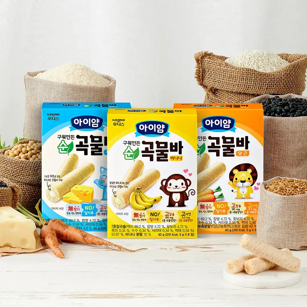 후디스 아이얌 구워만든 순곡물바 3종(치즈/바나나/당근)