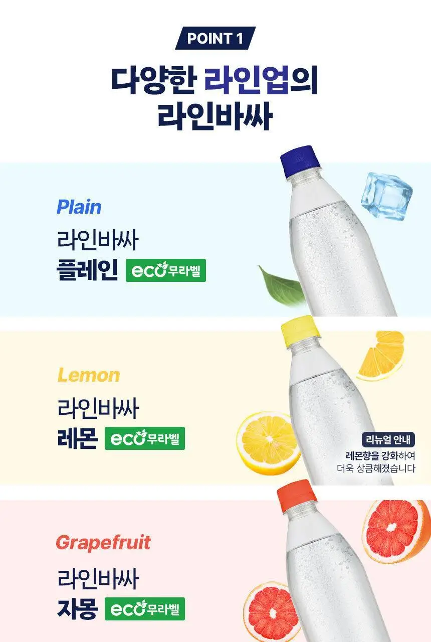 라인바싸 탄산수 피치&크린베리 500ml 페트 20입 상세페이지 5