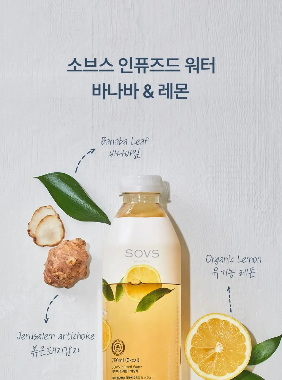소브스 인퓨즈드 워터 750ml 바나바&레몬 상세페이지 3