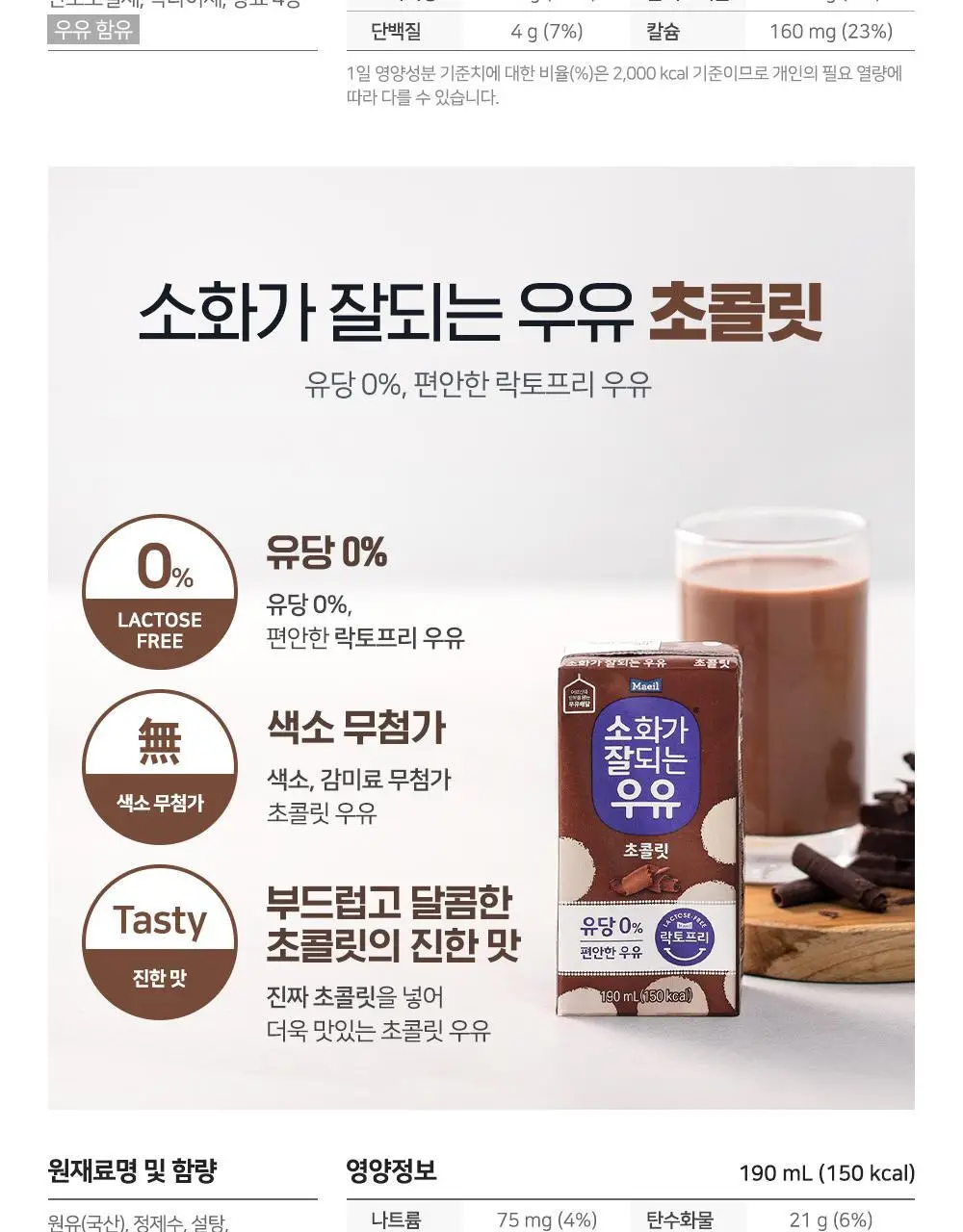 소화가 잘되는 우유 190ml 24팩 5종 택 1 상세페이지 41
