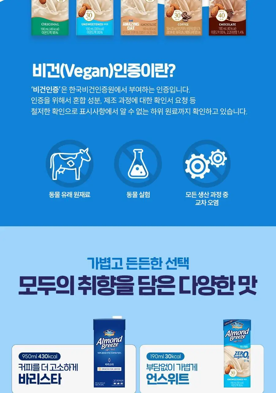 아몬드브리즈 190ml 48팩 5종 택1 상세페이지 15