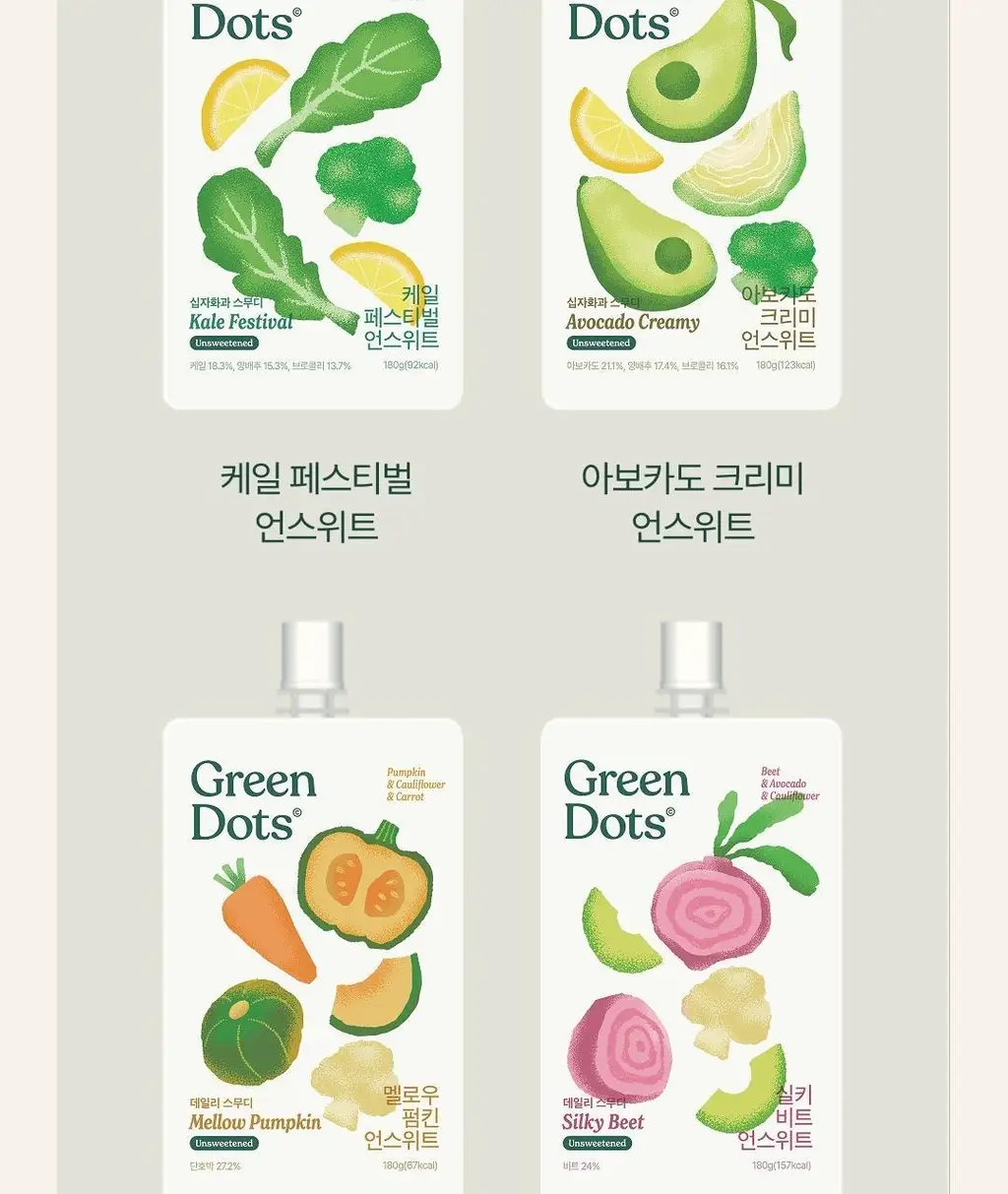 그린닷츠 언스위트 스무디 12팩 4종 택1(펌킨/비트/아보카도/케일) 상세페이지 41