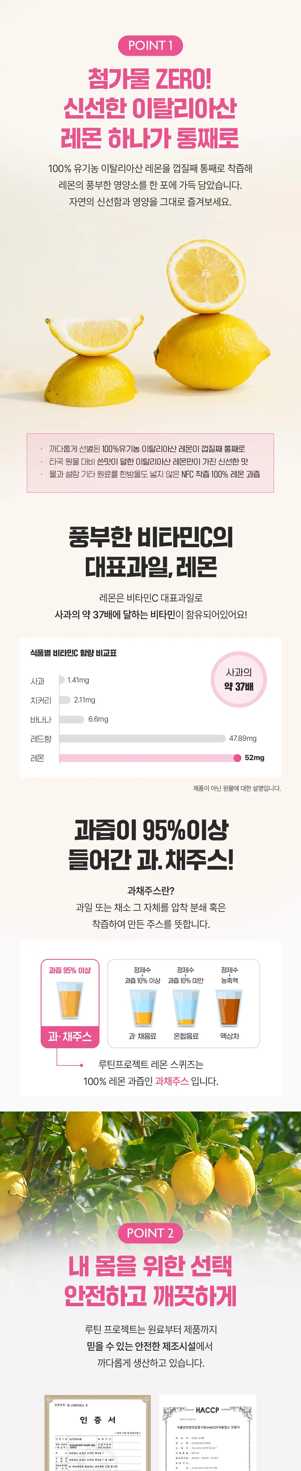 루틴프로젝트 유기농 더 옐로 레몬 스퀴즈드 400ml (20ml x 20포) 상세페이지 2