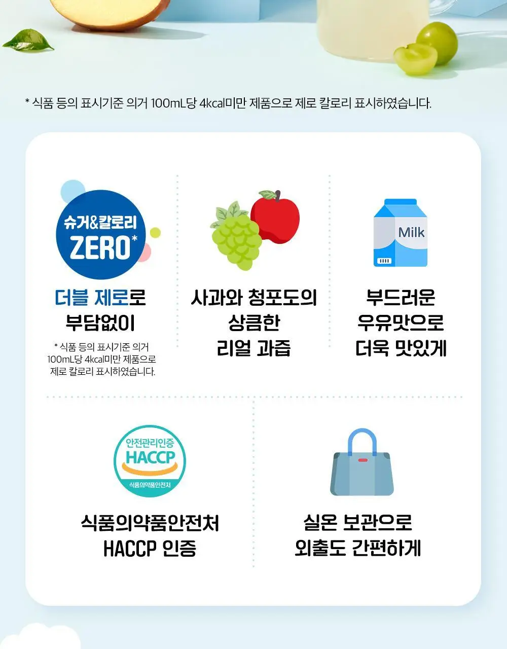 매일 피크닉제로 200ml * 24입 2중 택1 (사과, 청포도) 상세페이지 7