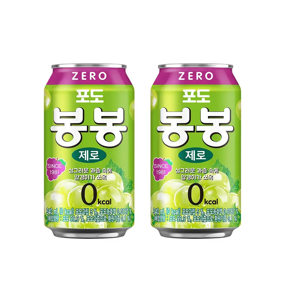 봉봉 포도 제로 340ml 24입