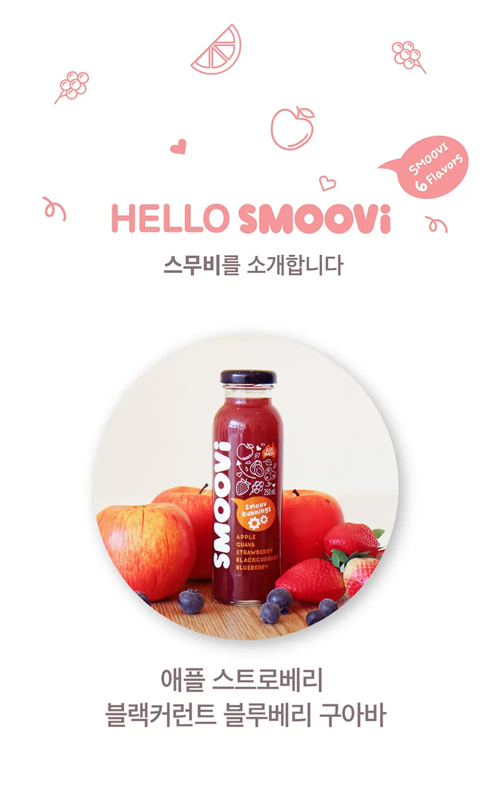 스무비 애플 구아바 스트로베리 블랙커런트 블루베리 250ml 상세페이지 3