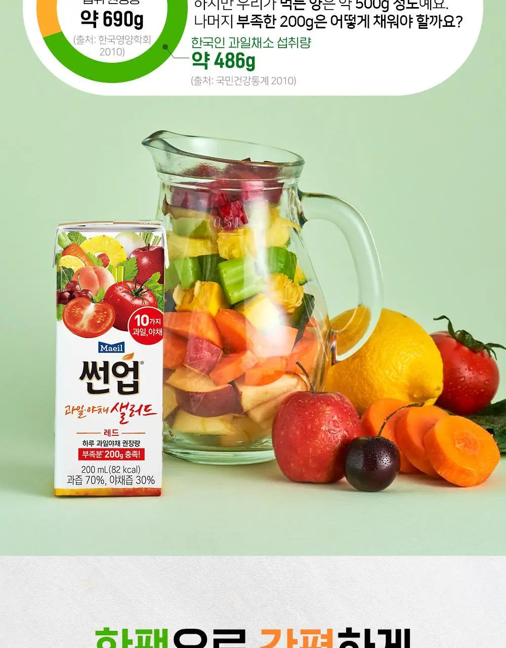 썬업 과일 야채샐러드 레드 200ml x 24팩 상세페이지 7