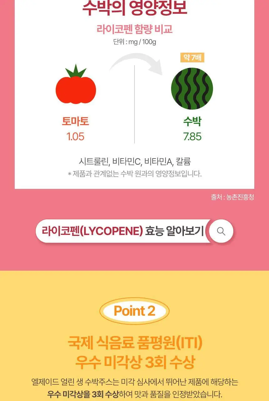 엘제이드 얼린 생 수박주스 180mL 6개입 상세페이지 8