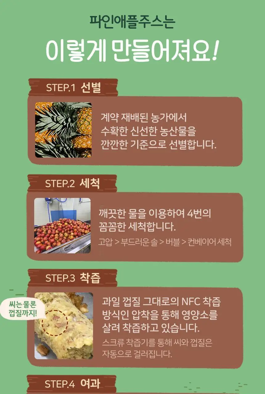 착즙하는남자 파인애플주스 100ml 상세페이지 9