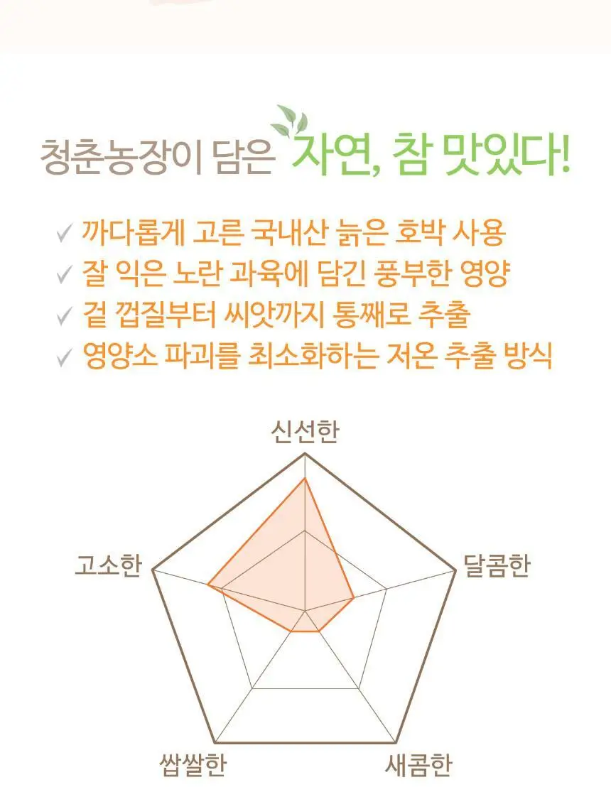 청춘농장 늙은 호박즙 90ml x 30ea 상세페이지 5