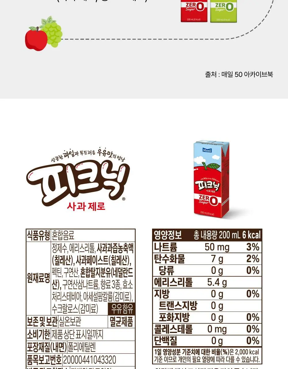 피크닉 사과 제로 200ml 24팩 상세페이지 14