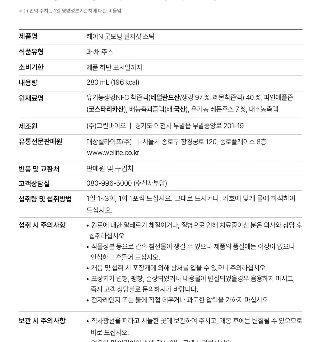 헤이N 굿모닝 진저샷 스틱 20ml 14포 상세페이지 23