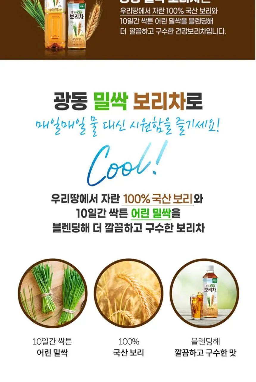 광동 밀싹보리차 1.5L/500ml 3종 택1 상세페이지 6