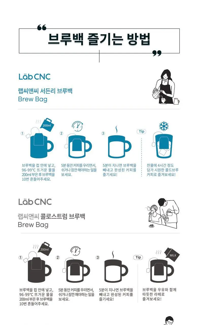 랩씨앤씨 아가피아 커피 브루백 Brew Bag 6티백 상세페이지 12