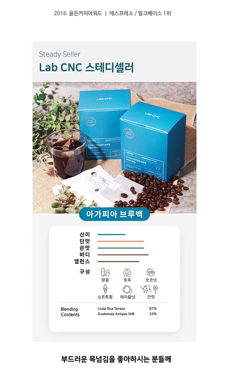 랩씨앤씨 아가피아 커피 브루백 Brew Bag 6티백 상세페이지 23
