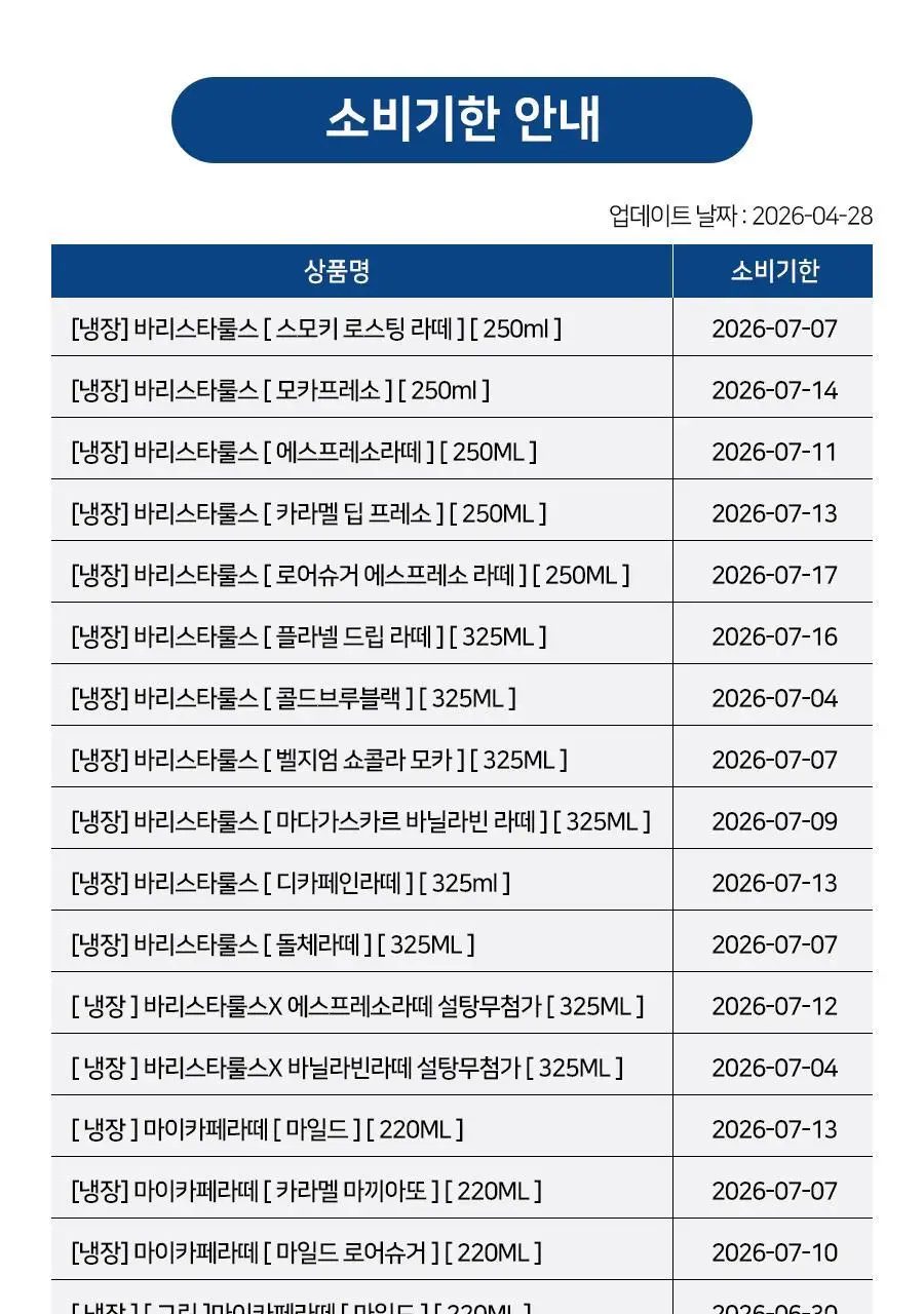 마이카페라떼 원데이 로우슈거 클래식라떼 210ml 10개 상세페이지 26