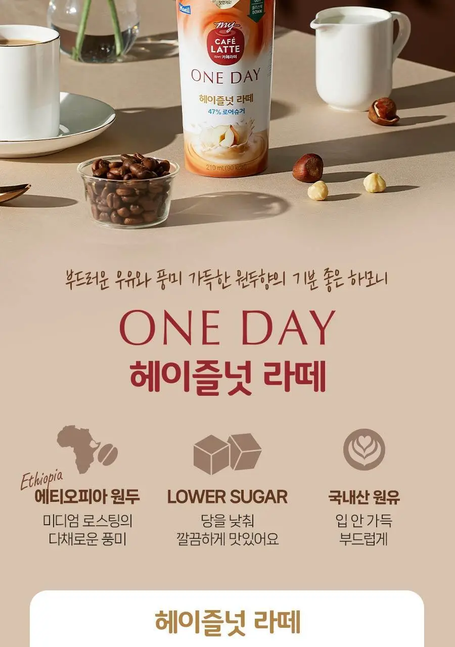 마이카페라떼 원데이 로우슈거 헤이즐넛라떼 210ml 10개 상세페이지 24