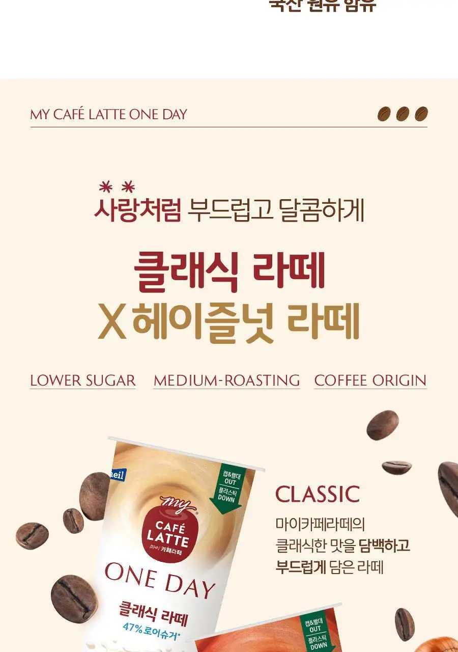 마이카페라떼 원데이 로우슈거 210ml * 10개 2중 택1 (클래식라떼, 헤이즐럿라떼) 상세페이지 11