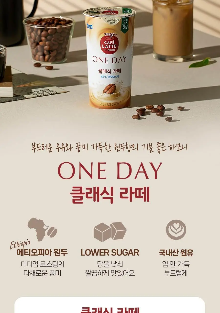 마이카페라떼 원데이 로우슈거 210ml * 10개 2중 택1 (클래식라떼, 헤이즐럿라떼) 상세페이지 22