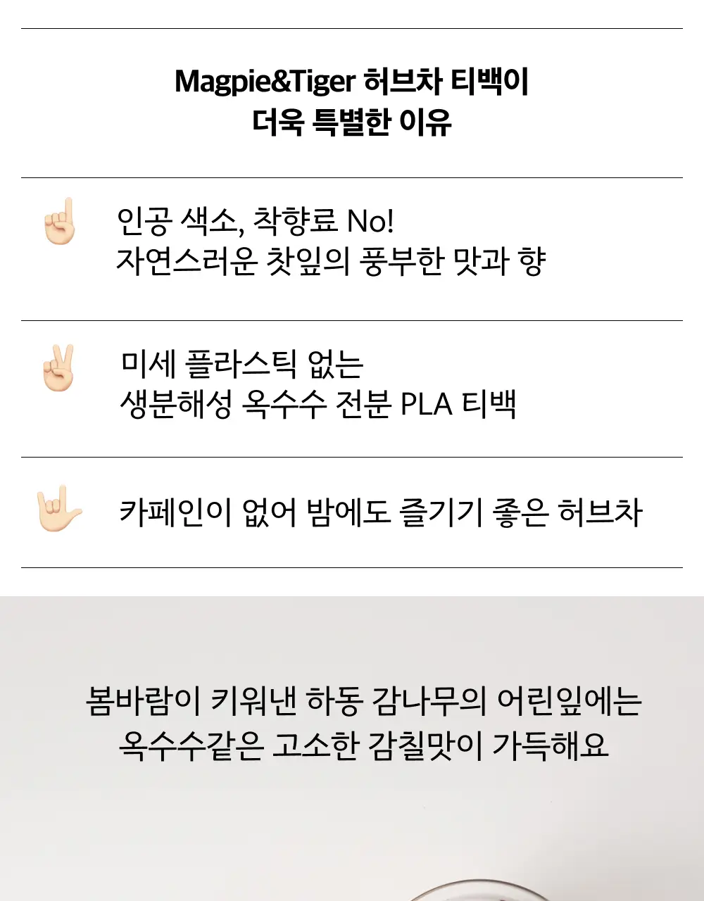 맥파이앤타이거 티백 1.5g 10개입 감잎차 상세페이지 2