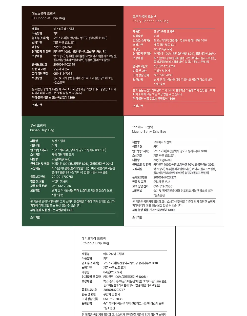 모모스커피 드립백 (7개입) 5종 중 택 1 상세페이지 16