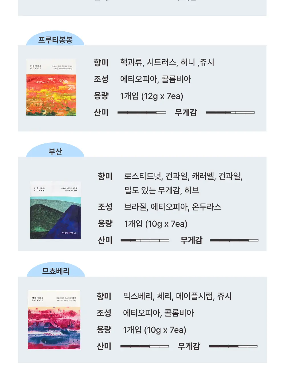 모모스커피 버라이어티 드립백 28개입 상세페이지 6