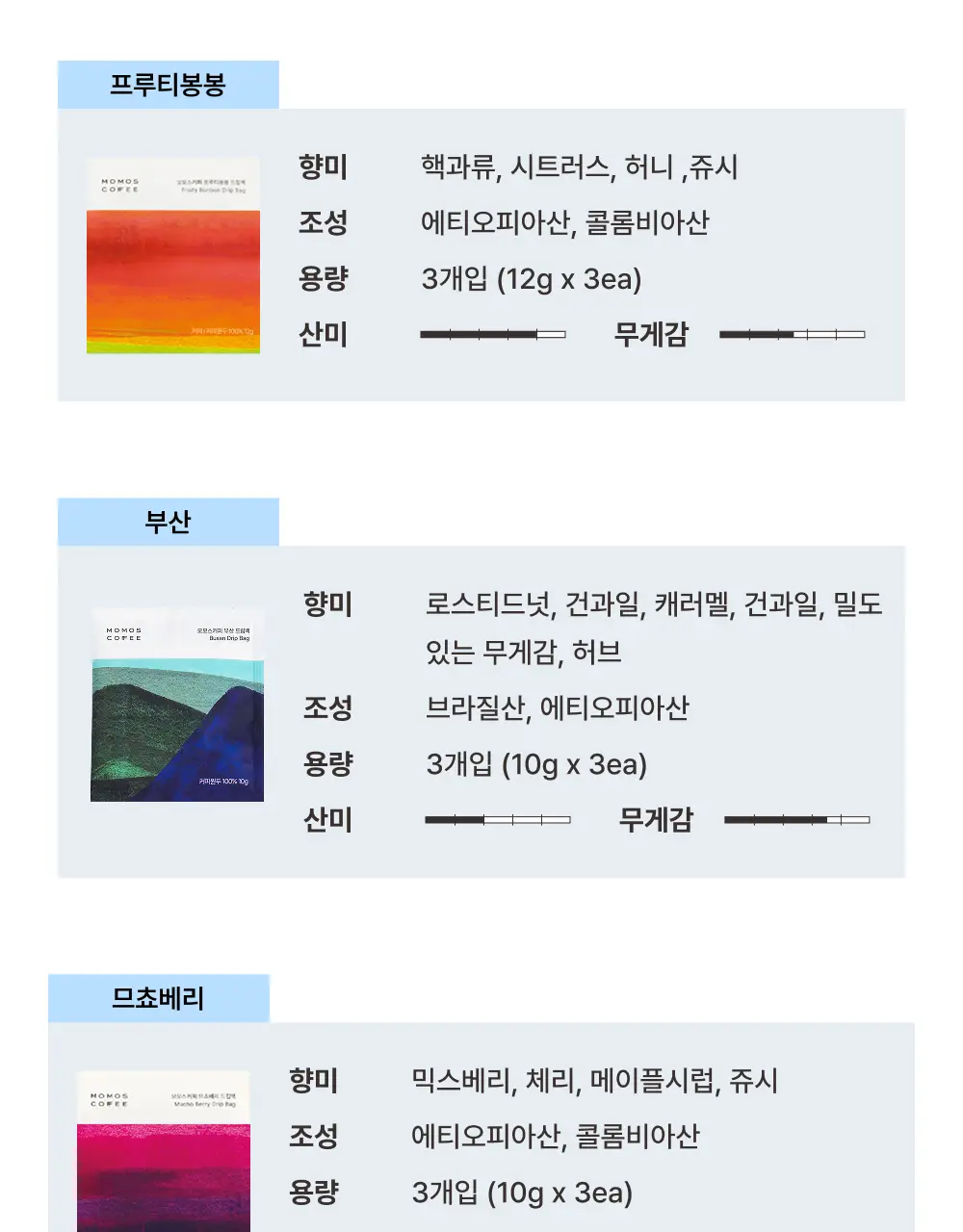 모모스커피 버라이어티 드립백 7개입 상세페이지 4