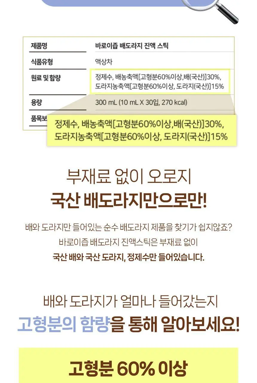 바로이즙 배도라지 진액 스틱 10ml 10개입 상세페이지 4